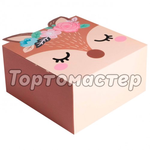 Коробка для сладостей с окошком "Оленёнок" 15х15х8 см 4623253