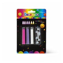 Свечи декоративные "Розовый, фиолетовый, белый" 6 см 620207