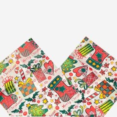 Бумага упаковочная Тишью "Merry Christmas" Белая 10 шт БТ-29	