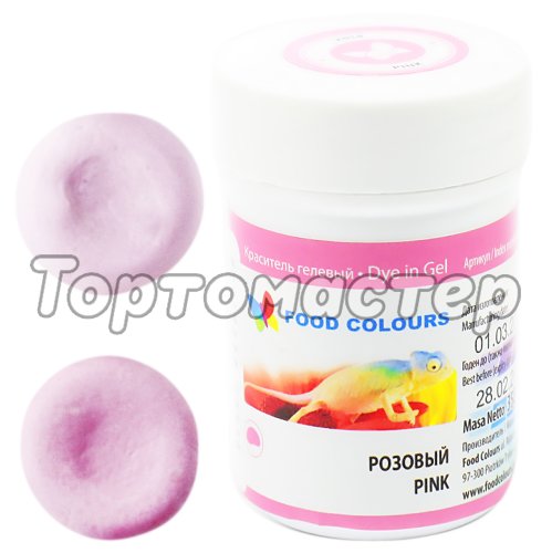 Краситель пищевой гелевый водорастворимый Food Colours Розовый 35 г WSG-036