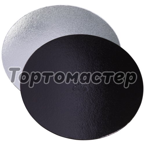 Подложка под торт Чёрный/Серебро 1,5 мм 30 см 5 шт ForG BASE 1,5 B/S D 300 S