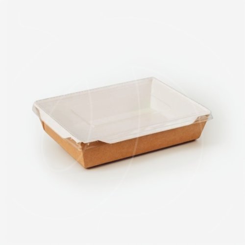 Коробка для сладостей с прозрачной крышкой крафт 18,5х10,5х5,5 см 