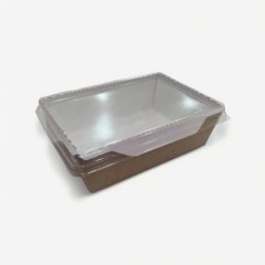 Коробка для сладостей с прозрачной крышкой крафт 12,5х8 см 