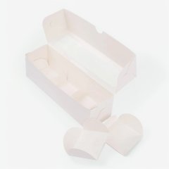 Коробка для 3 моти с пластиковым окном белая 19х5,5х5,5 см 293090