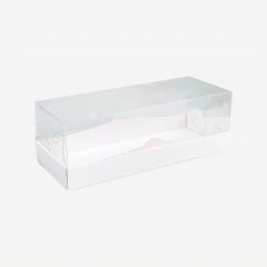 Коробка для рулета с прозрачной крышкой белая 30х12х10 см 5301210