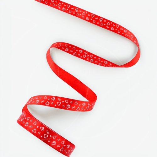 Лента для декора и упаковки атласная "Сердца" 1,5 см 23 м 1902824