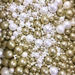 Посыпка кондитерская из дутого риса "Бело-золотой микс" 50 г 736