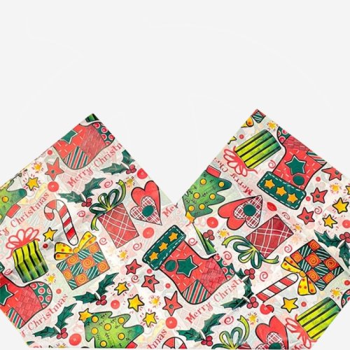 Бумага упаковочная Тишью "Merry Christmas" Белая 10 шт БТ-29	