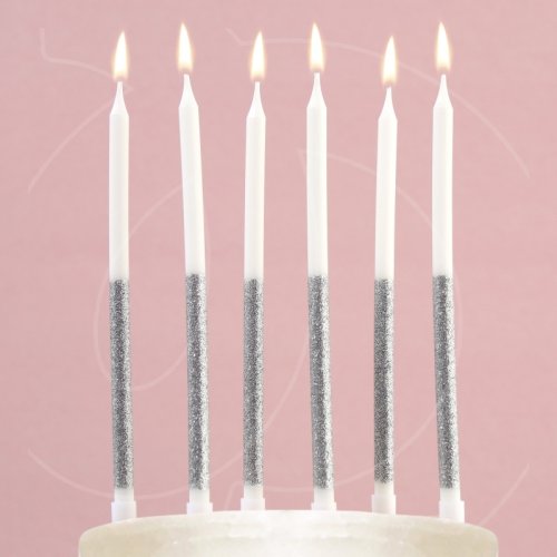Свечи декоративные Серебро 13 см 6 шт 9613854
