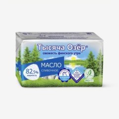 Масло сладко-сливочное несоленое Тысяча озёр 82,5 % 350 г 
