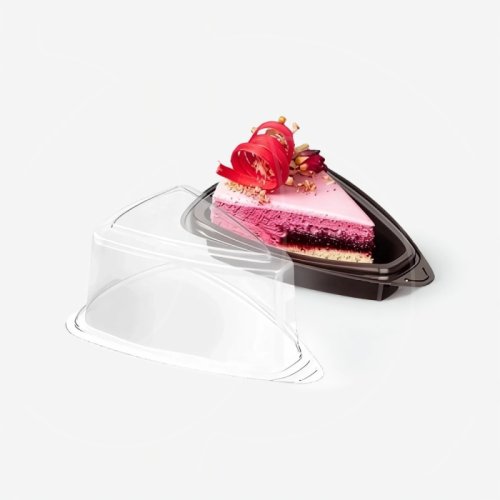 Контейнер для кусочка торта коричневый 8,6х12х2,6 см 