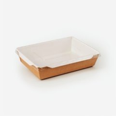 Коробка для сладостей с прозрачной крышкой крафт 18,5х10,5х5,5 см 