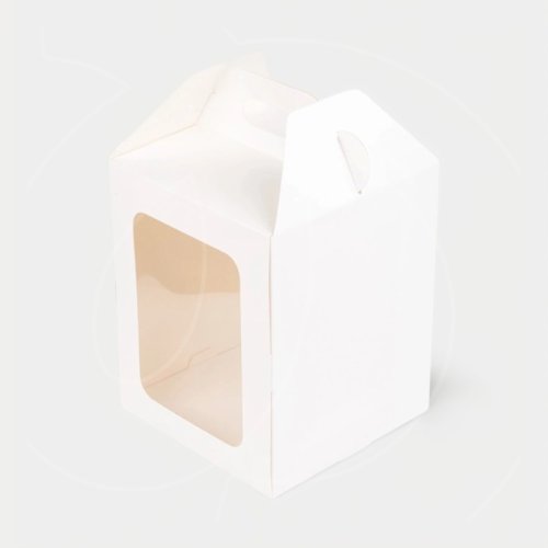 Коробка для торта/кулича с окном белая 16х16х20 см 723022