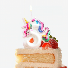 Свеча декоративная Цифра "5" Единорог 9485669