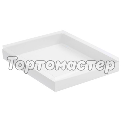 Коробка для сладостей с прозрачной крышкой Белая 26х21х3 см КУ-138 