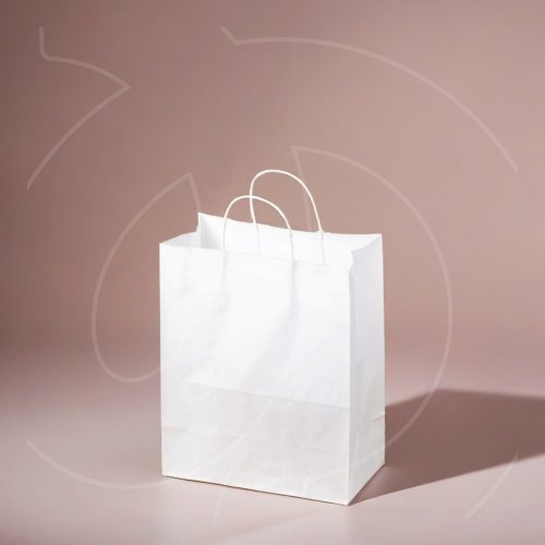 Пакет бумажный Белый с ручками 32х20х37 см 