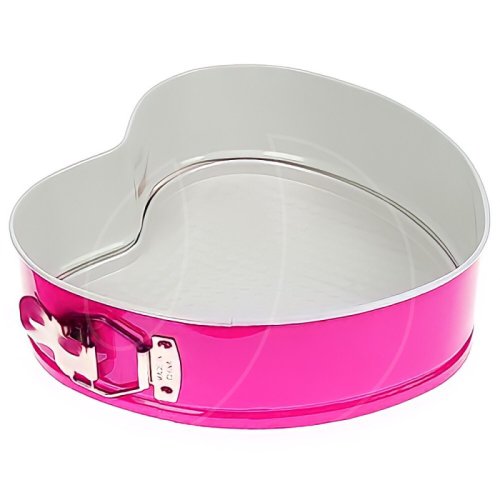 Форма металлическая разъёмная с керамическим покрытием Сердце розовое 23 см 1277146