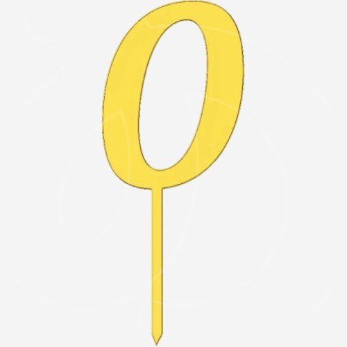 Топпер декоративный акриловый "Цифра 0 на палочке" Золото 5 см ТСК45.0	